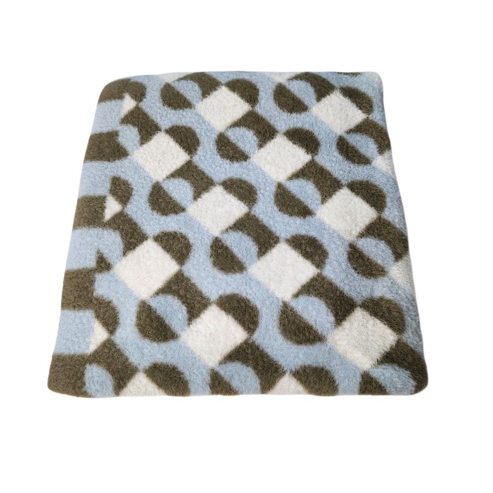 Anthropologie Cozy Knit Fable Throw Blanket Geometric Design 50" x 70"